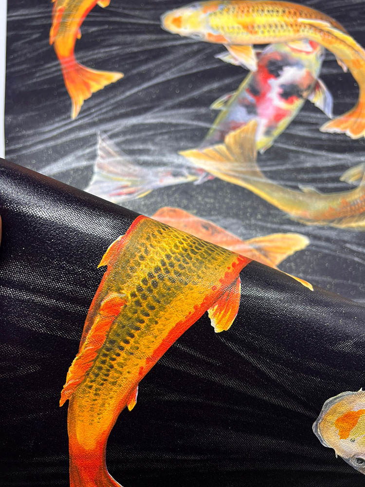 3D Japon Balıkları Simli Ucuz Duvar Kağıdı 53078