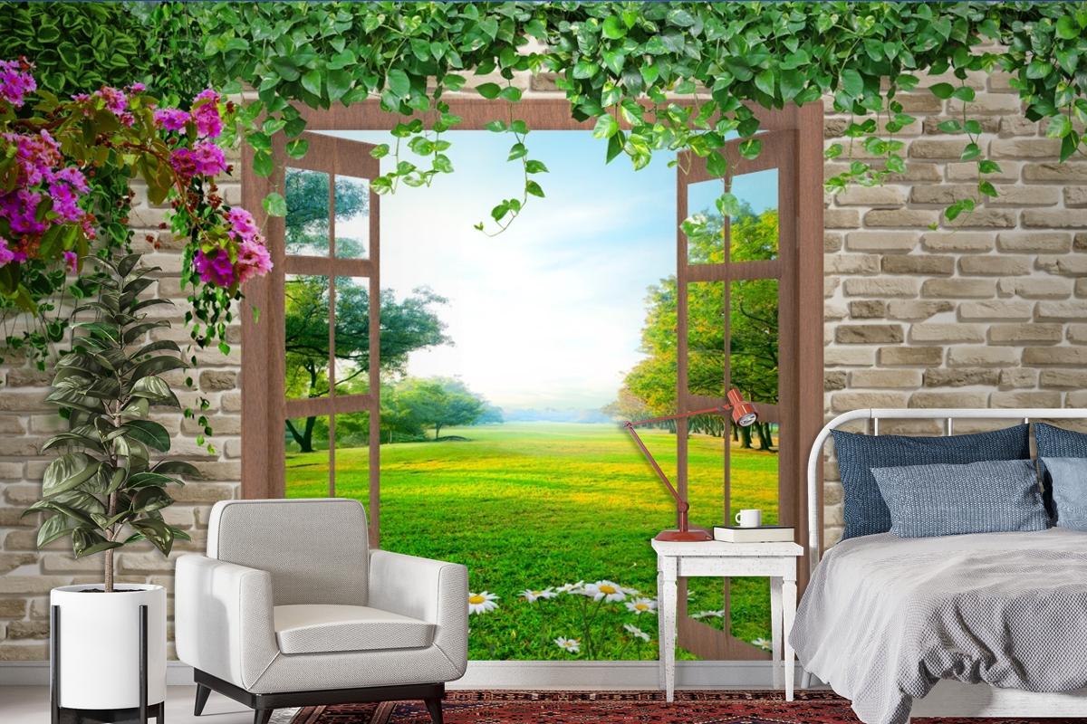 3D Pencere Duvar Kağıdı
