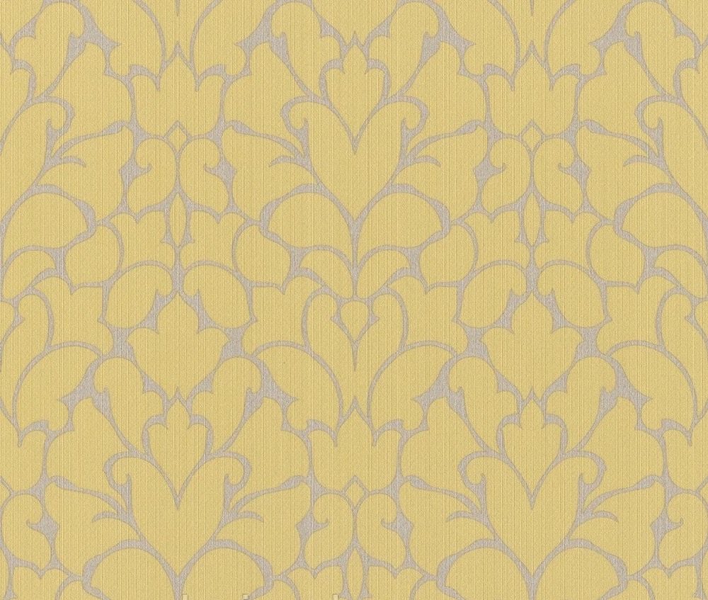 Bej Soft Sarı Damaks Desen Ucuz Duvar Kağıdı 765472