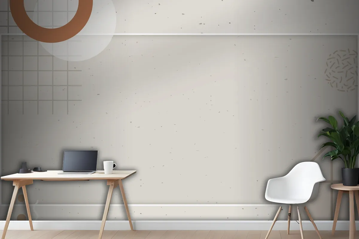 Bej Tonlu Halkalı Memphis Blog Afiş Şablonu Ofis Duvar Kağıdı