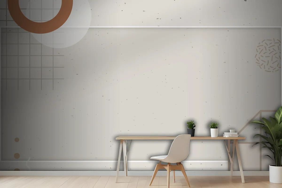 Bej Tonlu Halkalı Memphis Blog Afiş Şablonu Ofis Duvar Kağıdı