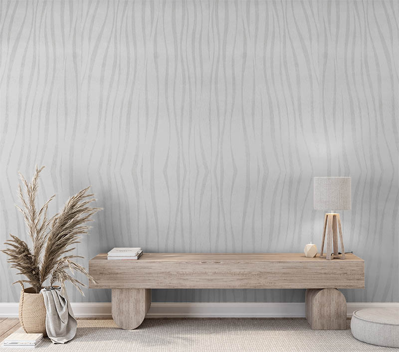 Beyaz Kendinden Dikey Dalga Model 16 M2 Duvar Kağıdı 391761