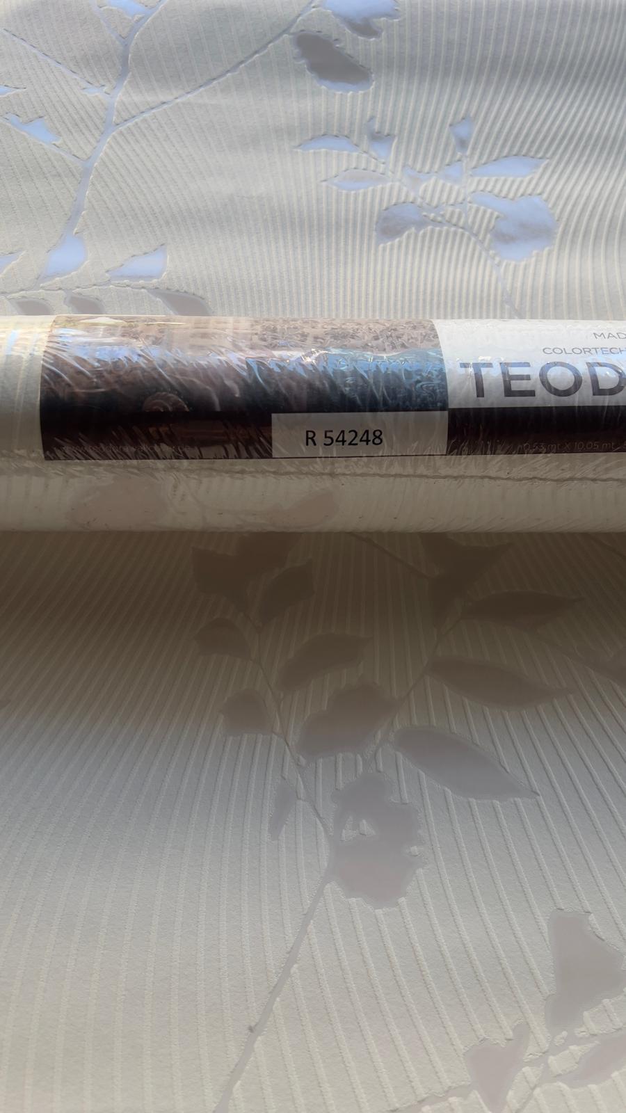 Beyaz Krem Dallı Parlak Ucuz Duvar Kağıdı 54248