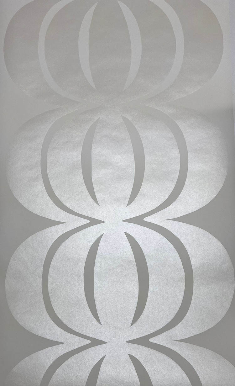 Beyaz Parlak Geometrik Desen Duvar Kağıdı 2810