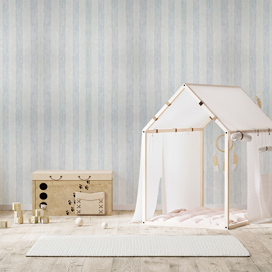 Beyaz Soft Mavi Ucuz Duvar Kağıdı Vinilico 22