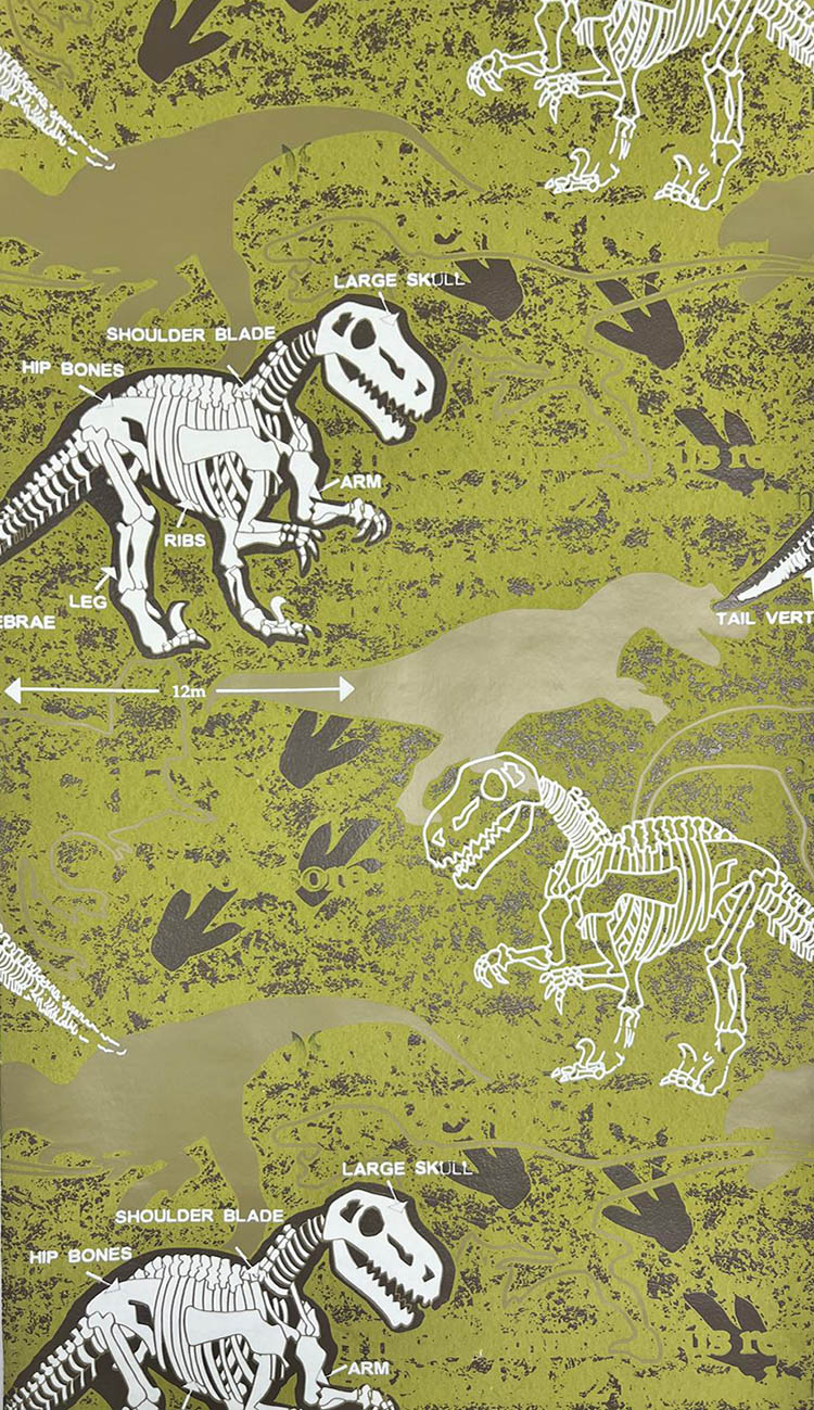 Dinazor Desenli Dokulu Ucuz Çocuk Odası Duvar Kağıdı 53152