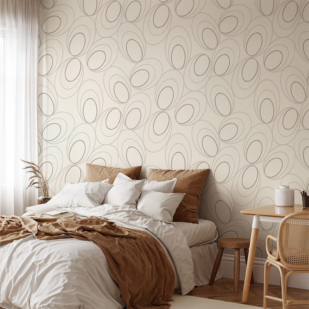 Gri Beyaz Desenli Ucuz Duvar Kağıdı 53613