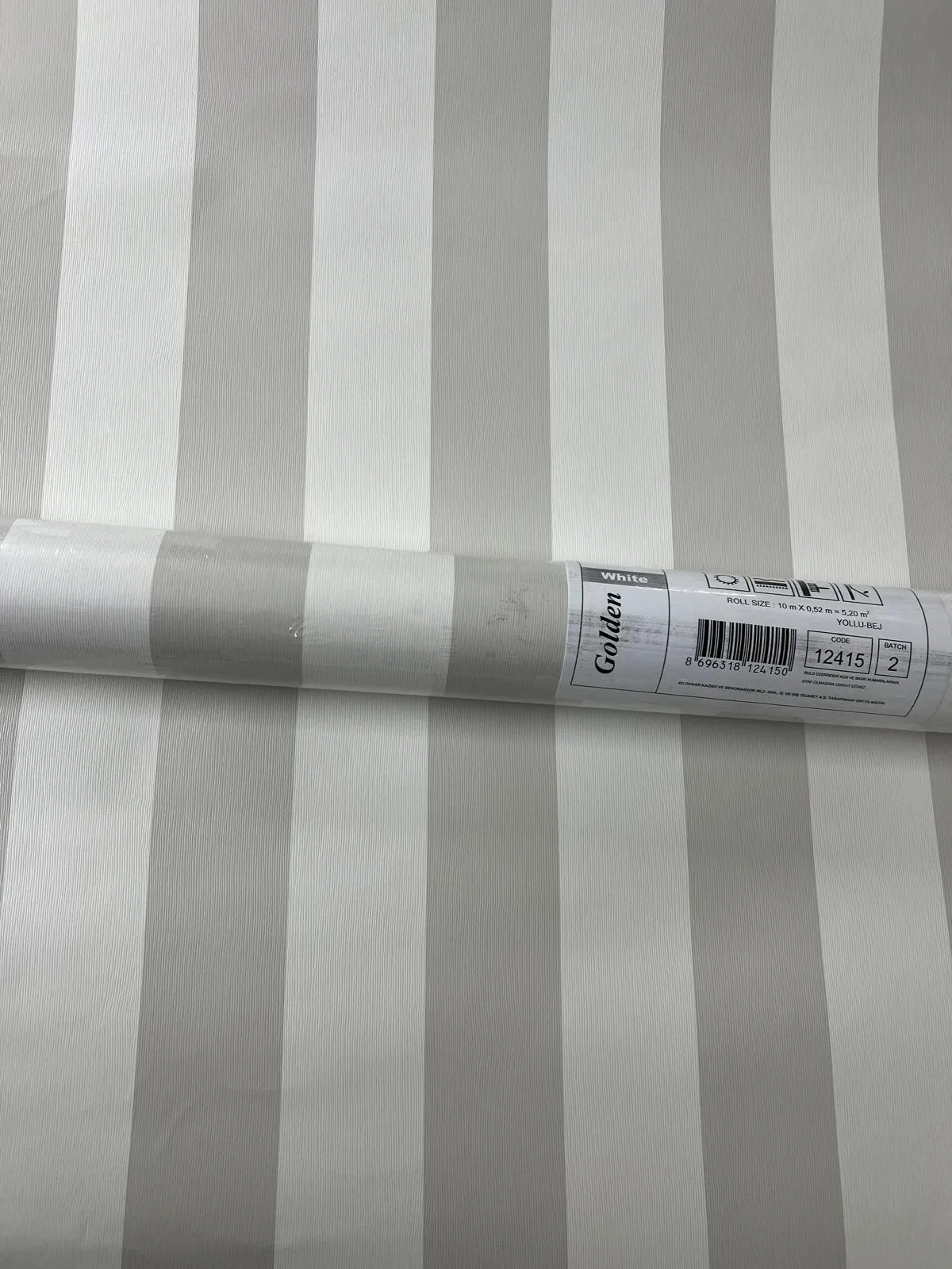 Gri Çizgili Desen Duvar Kağıdı 12415