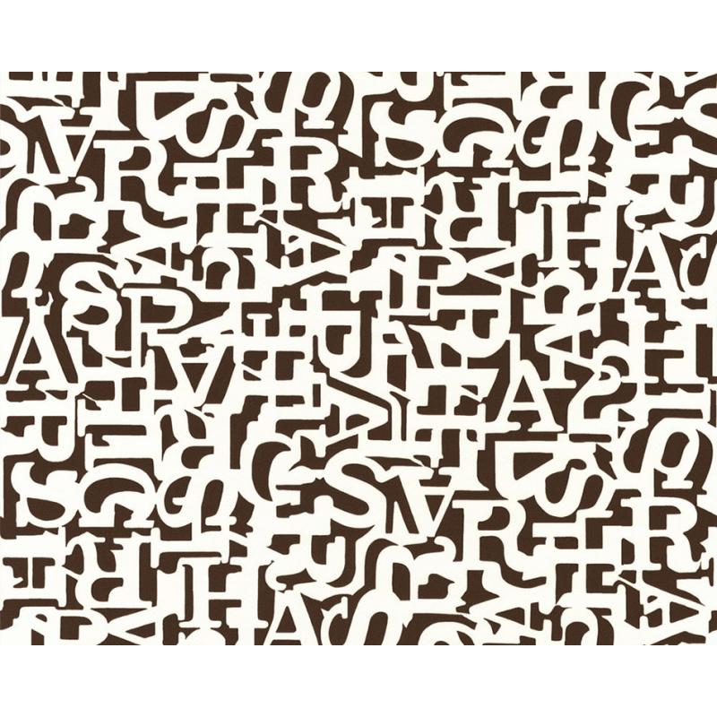 Kahverengi Beyaz Harfli Ucuz Duvar Kağıdı 782830