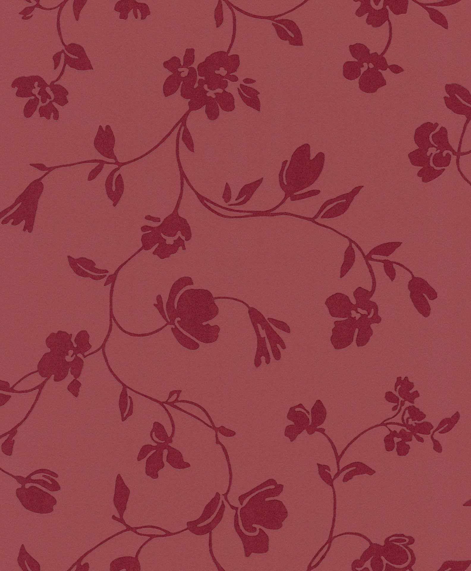 Kırmızı Parlak Çiçek Desen Ucuz Duvar Kağıdı 771046