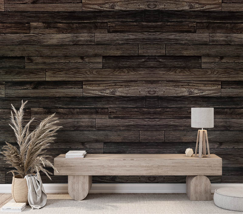 Koyu Kahve Ahşap Desen 16 M2 Duvar Kağıdı 65150-4