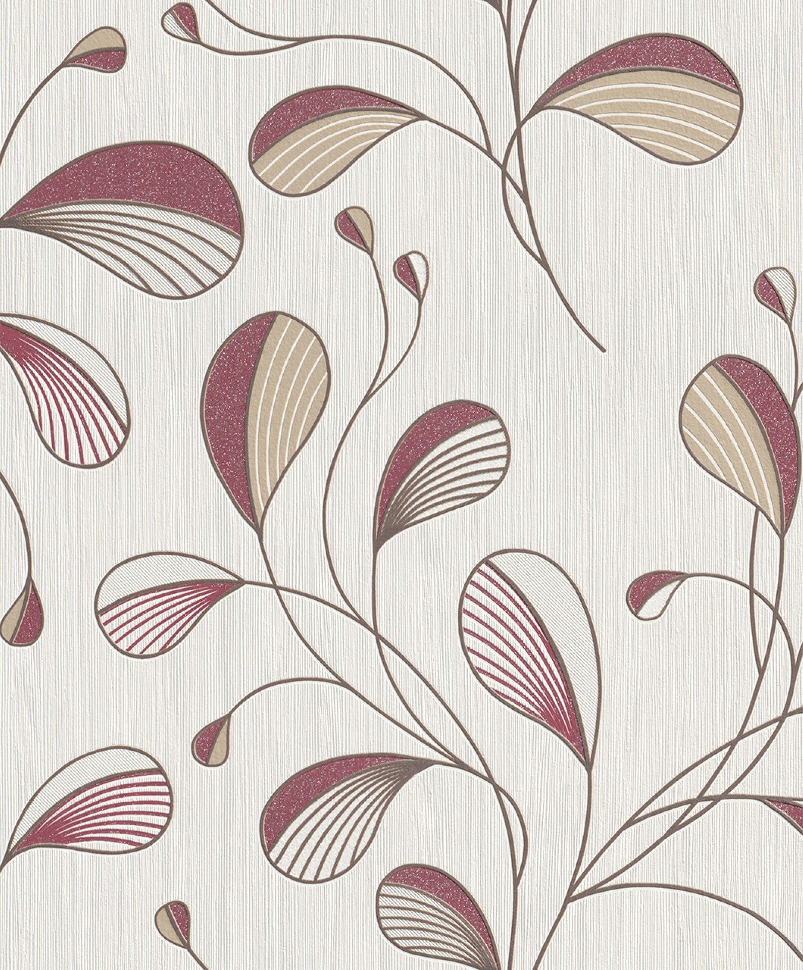 Krem Bordo Desenli Ucuz Duvar Kağıdı 53837