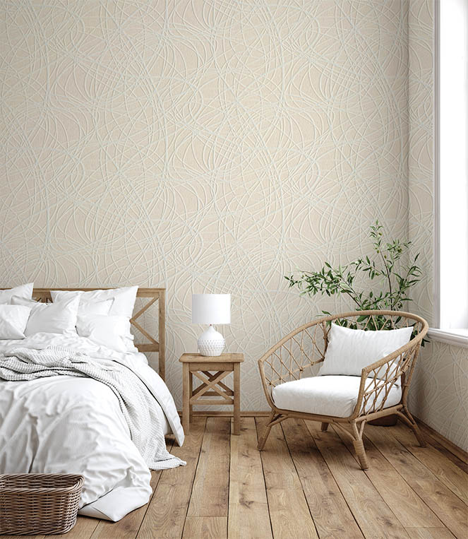 Krem Karışık Çizgi Desen Ucuz Duvar Kağıdı 53771