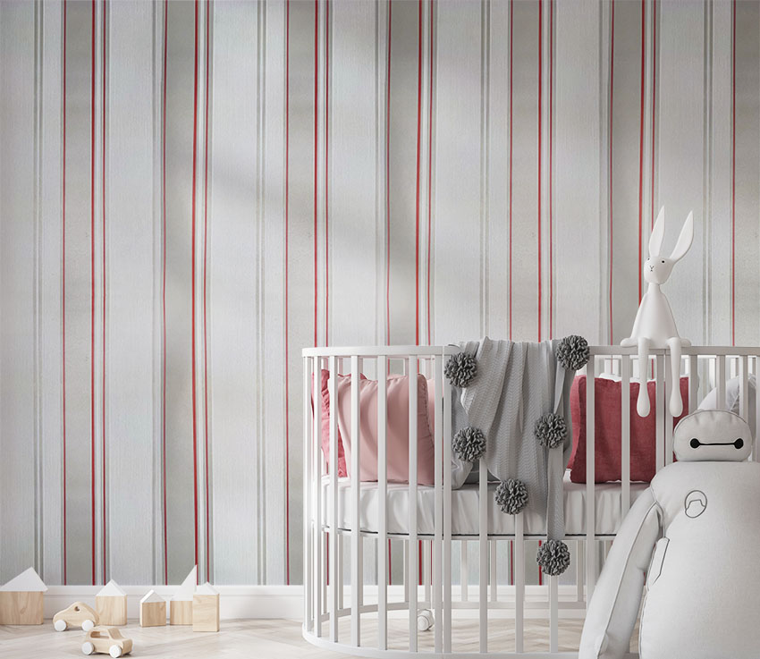 Krem Turuncu Çizgi Desen Ucuz Duvar Kağıdı 53727