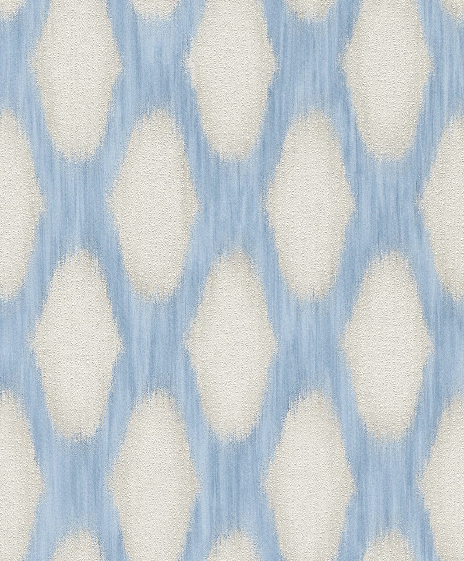 Mavi Krem Desenli Dokulu Duvar Kağıdı 53415