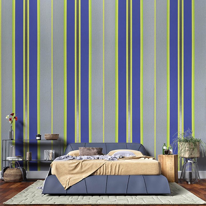 Mavi Yeşil Fosforlu Şerit Ucuz Duvar Kağıdı 78238