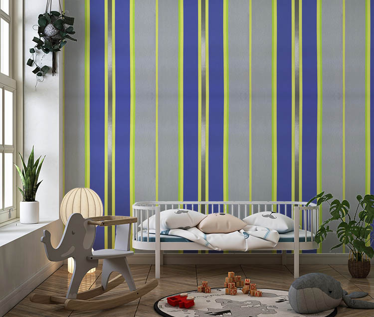 Mavi Yeşil Fosforlu Şerit Ucuz Duvar Kağıdı 78238