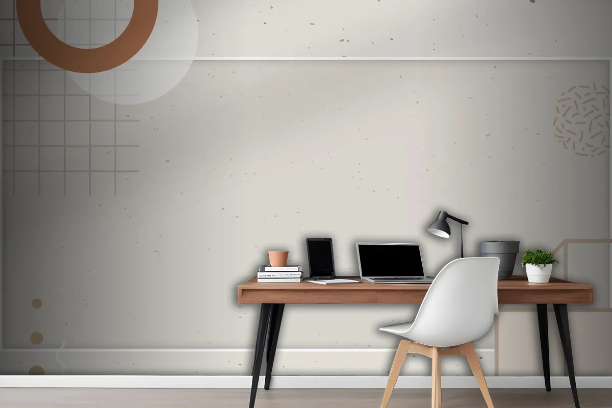 Bej Tonlu Halkalı Memphis Blog Afiş Şablonu Ofis Duvar Kağıdı