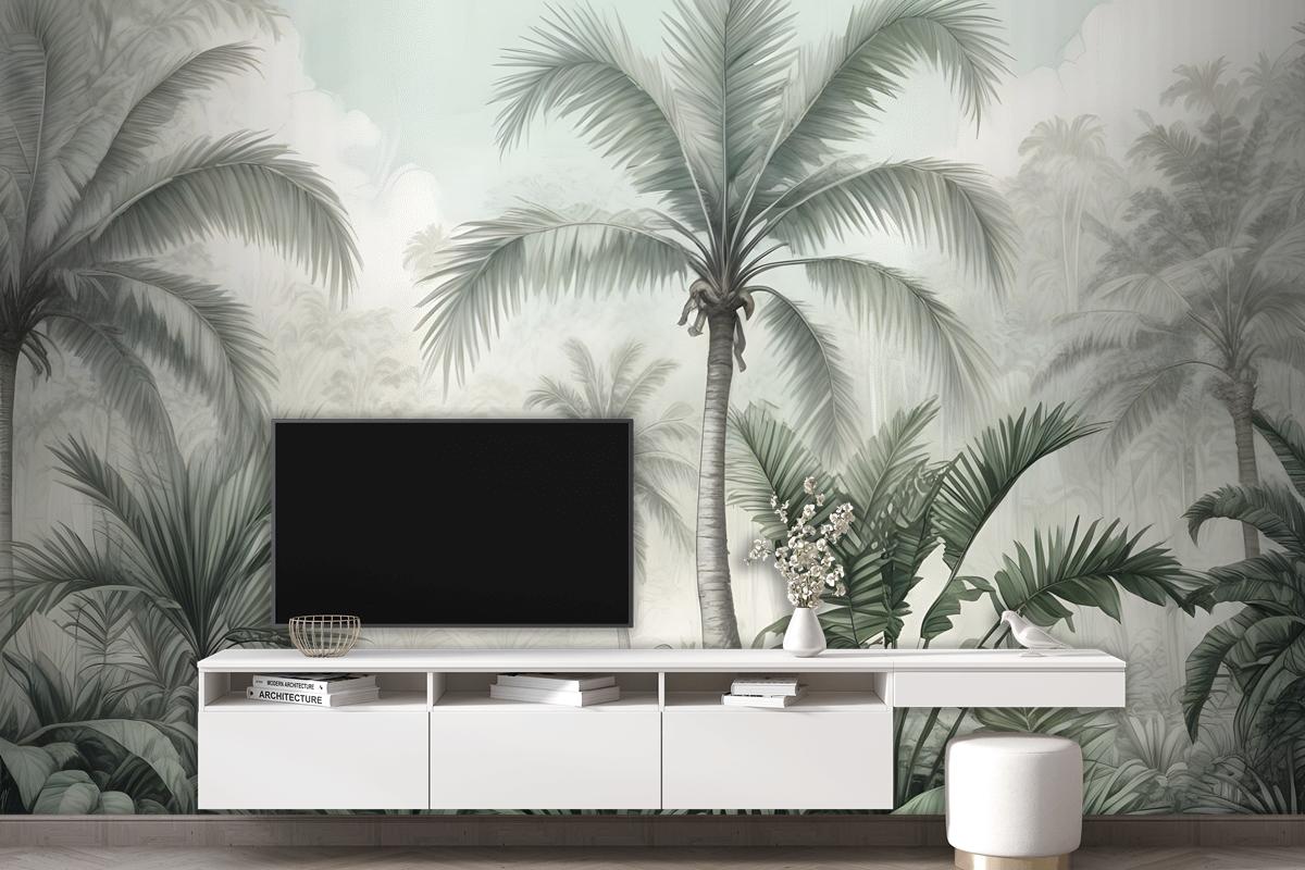 Egzotik Palmiye Ağacı Manzara Duvar Kağıdı