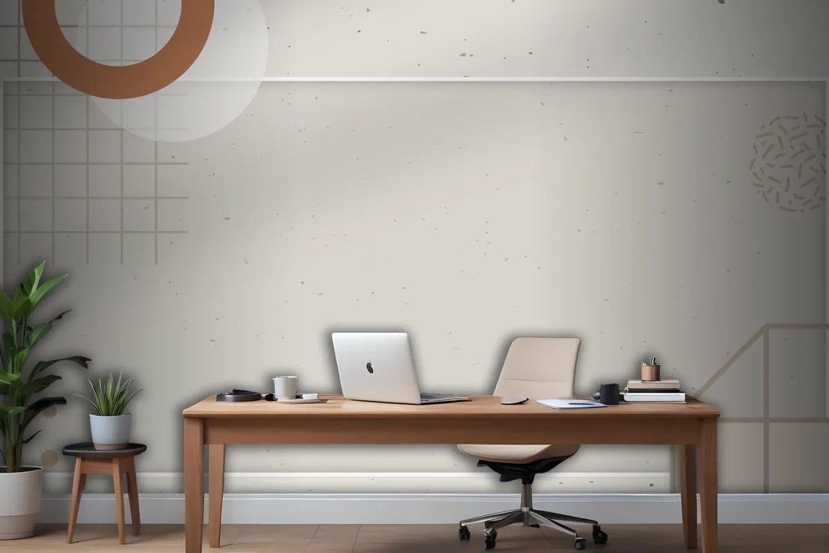 Bej Tonlu Halkalı Memphis Blog Afiş Şablonu Ofis Duvar Kağıdı