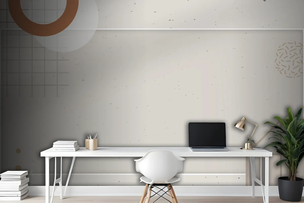 Bej Tonlu Halkalı Memphis Blog Afiş Şablonu Ofis Duvar Kağıdı