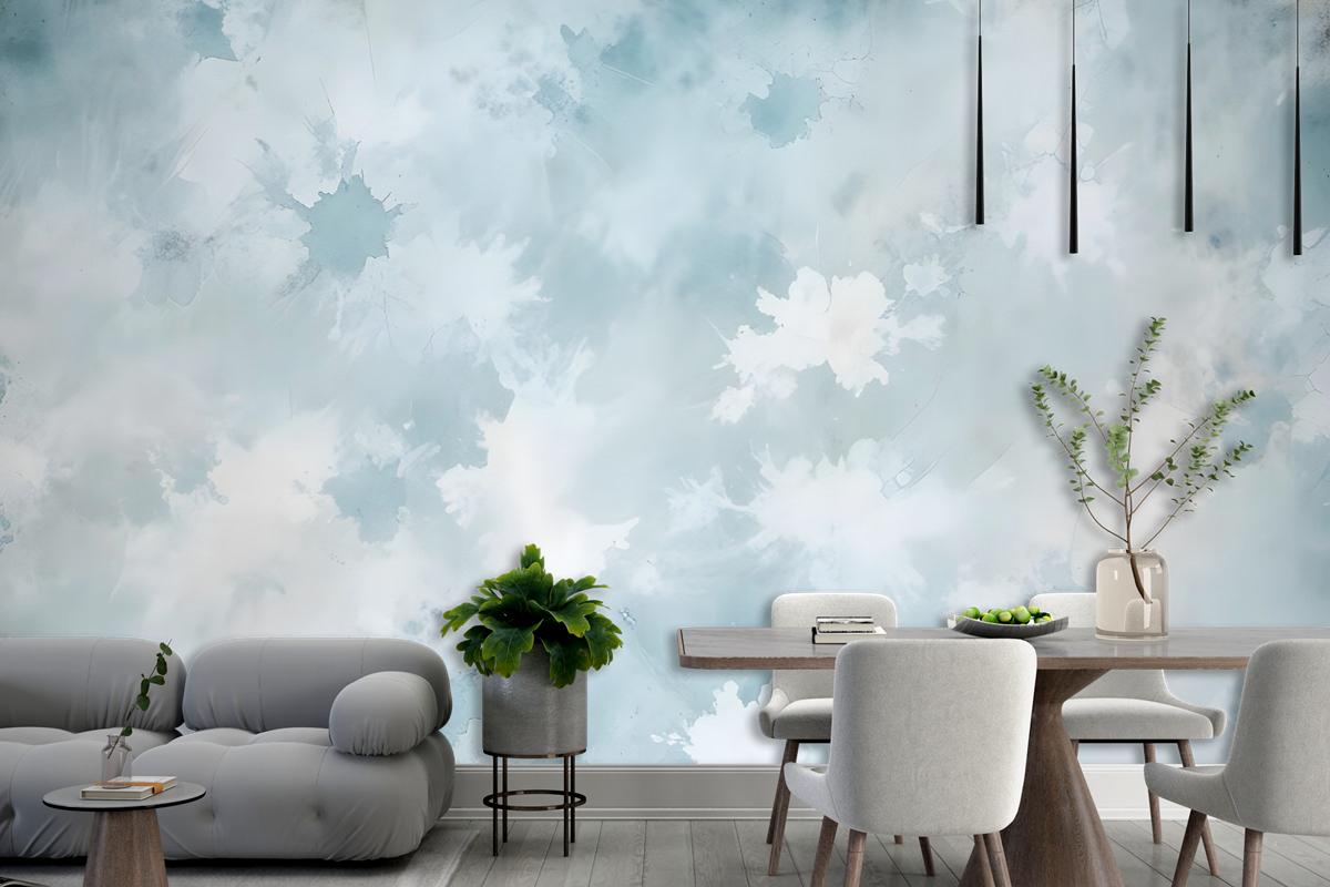 Yumuşak Turkuaz Fırça Duvar Kağıdı 