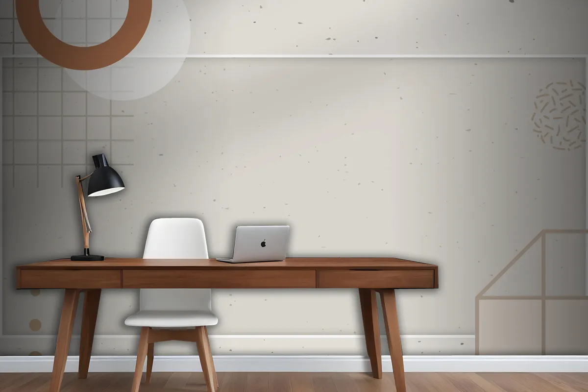 Bej Tonlu Halkalı Memphis Blog Afiş Şablonu Ofis Duvar Kağıdı