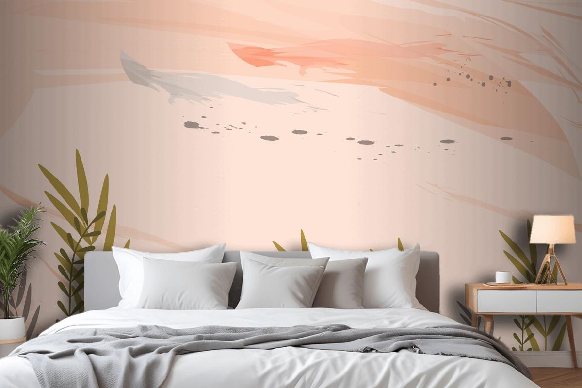 Suluboya Renkli Çiçek Arka Plan Yatak Odası Duvar Kağıdı