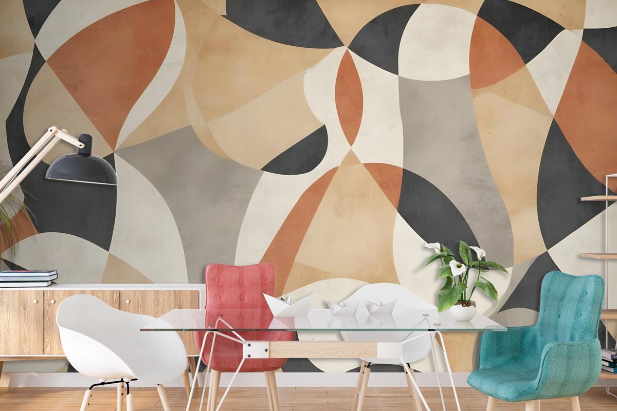 Boho Geometrik Soyut Sanat Duvar Kağıdı 