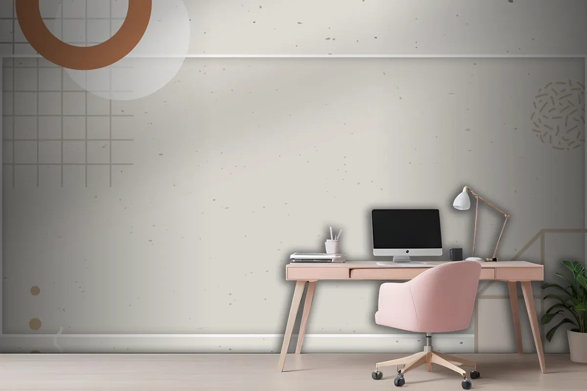 Bej Tonlu Halkalı Memphis Blog Afiş Şablonu Ofis Duvar Kağıdı