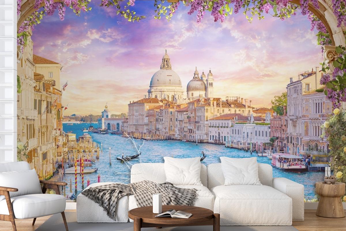 Peyzaj Venedik İtalya Fresk Manzara Duvar Kağıdı