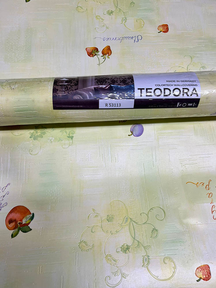 Meyve Desenli Dokulu Ucuz Duvar Kağıdı 53113