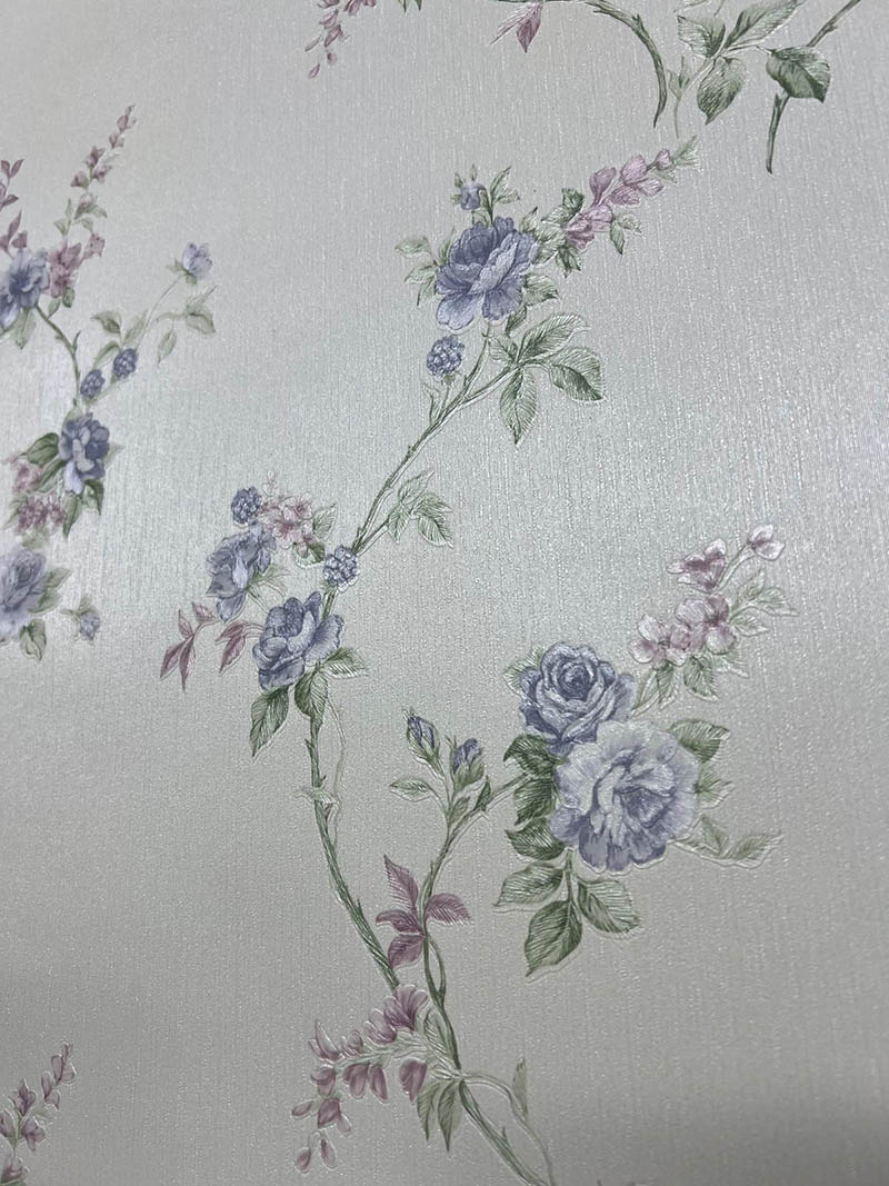 Mor Pembe Zarif Çiçek Desen 16 M2 Duvar Kağıdı 771061