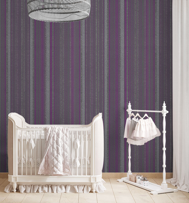 Mor Siyah Gri Çizgili Ucuz Duvar Kağıdı 53457