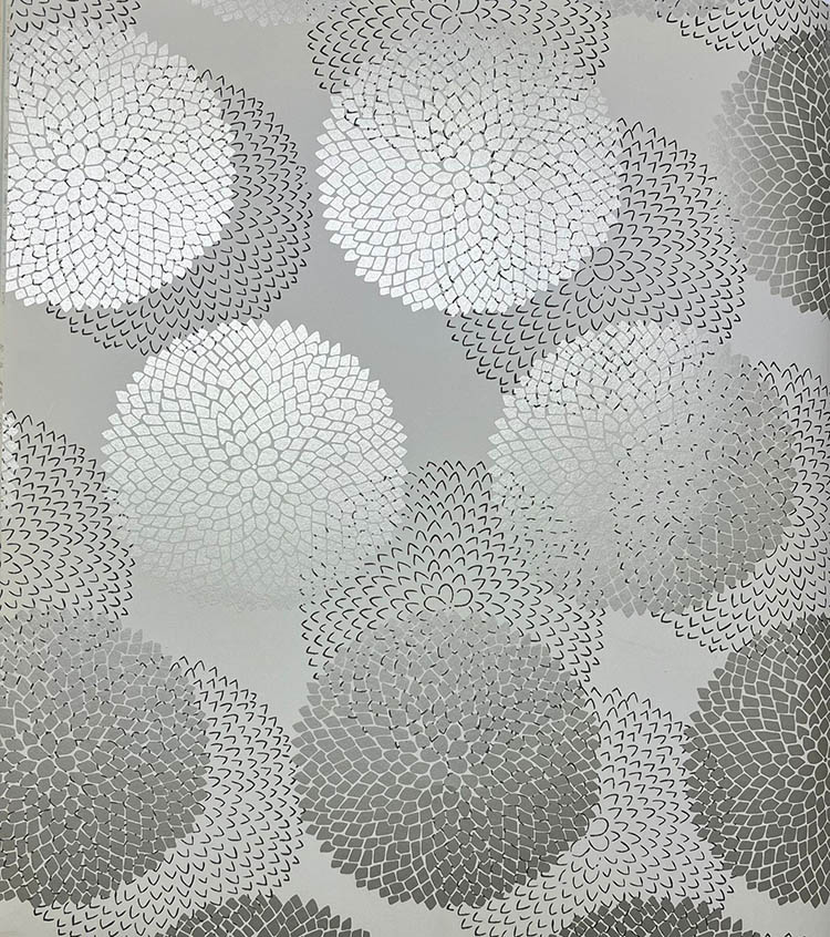 Parlak Bej Beyaz Çiçek Desen Duvar Kağıdı 3021