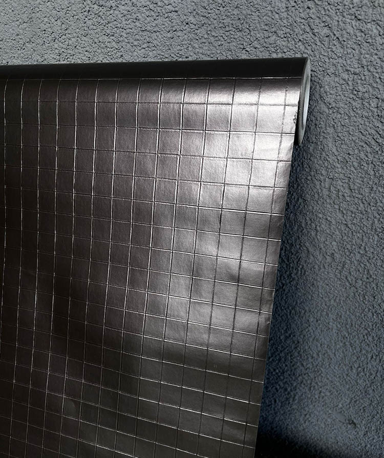 Patlıcan Moru Kare Desen Ucuz Duvar Kağıdı 43431