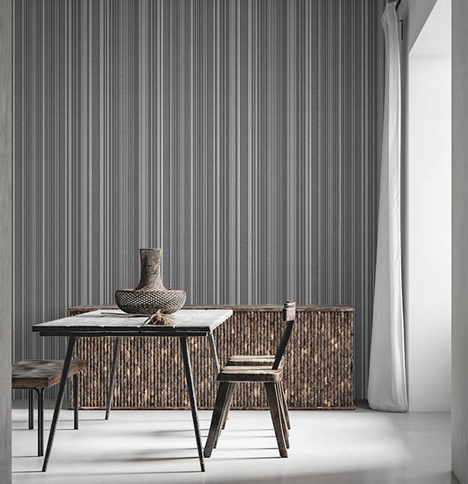 Siyah Gümüş Parlak Simli Ucuz Duvar Kağıdı 53267