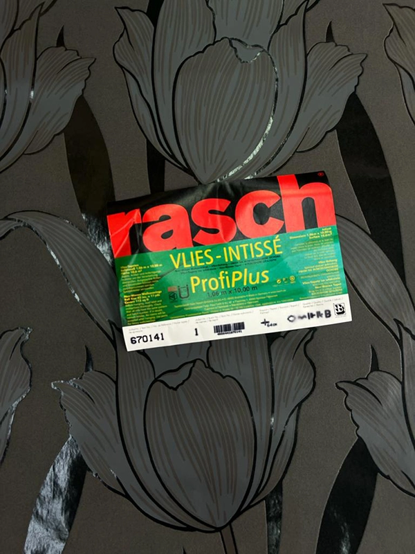 Siyah Parlak Çiçekli Duvar Kağıdı 670141