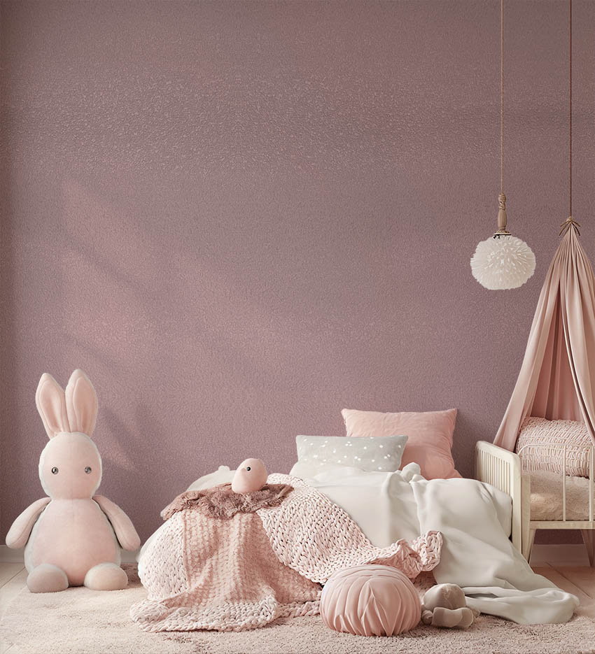 Soft Pembe Düz Dokulu Ucuz Duvar Kağıdı 55212