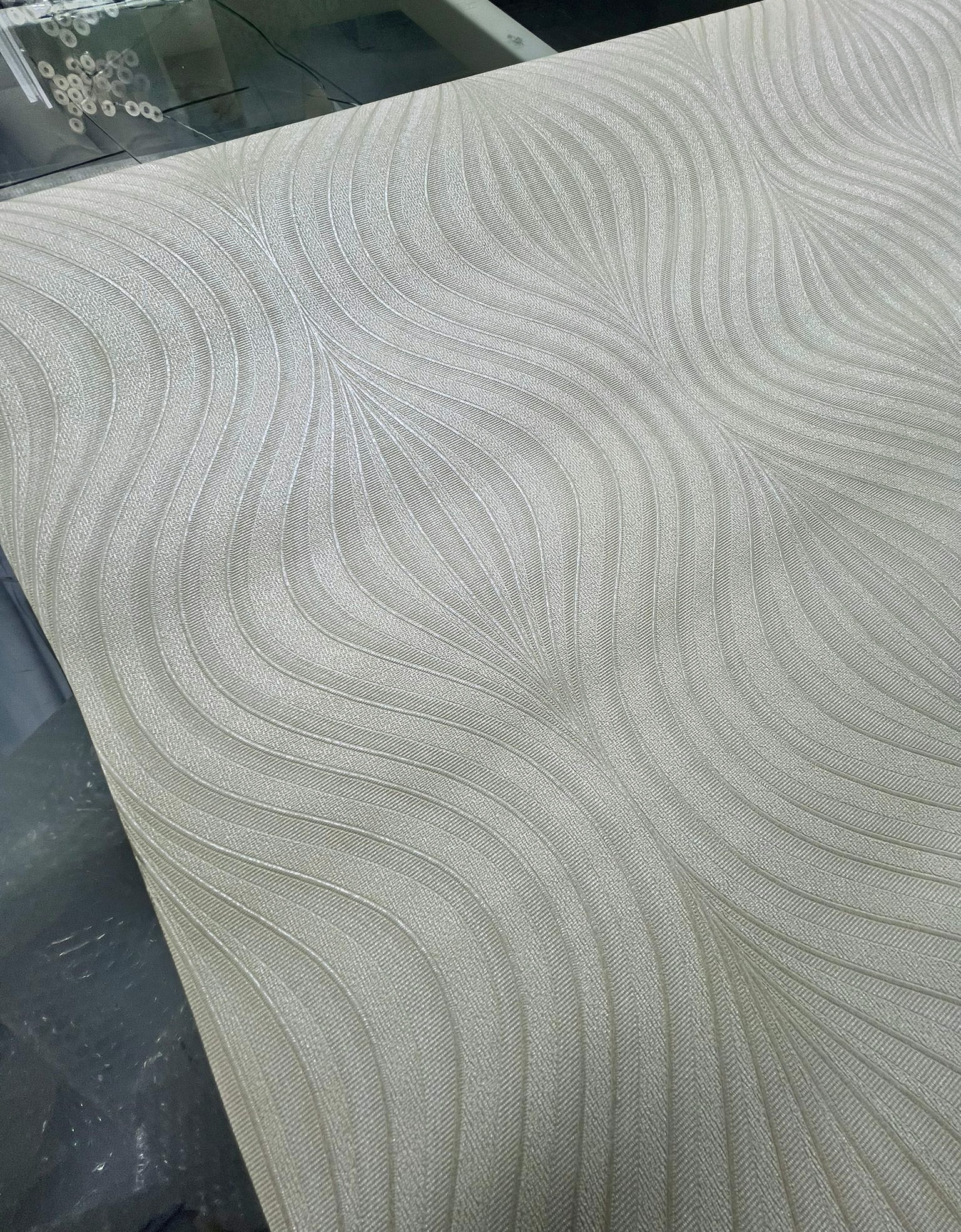 Soft Yeşil Kendinden Dokulu Desen Duvar Kağıdı 31496