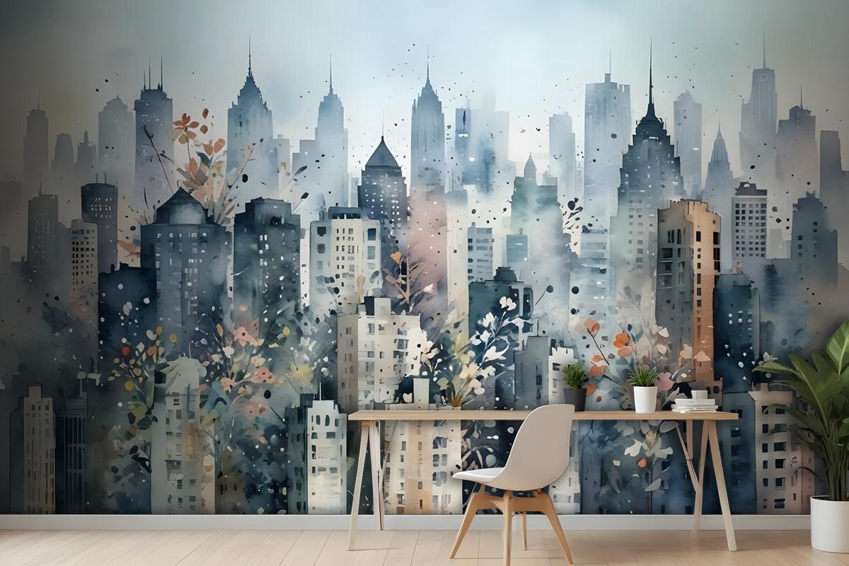 Soyut Şehir Manzarası Duvar Kağıdı 