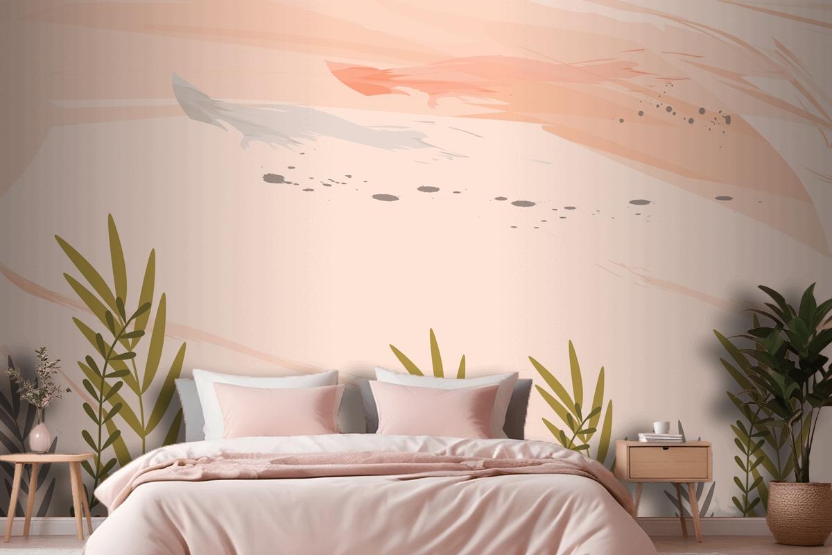 Suluboya Renkli Çiçek Arka Plan Yatak Odası Duvar Kağıdı