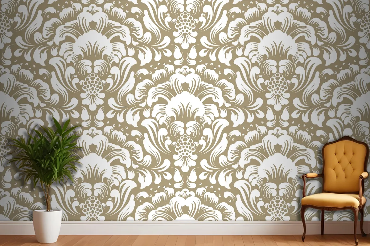 Süs Damasko Dikişsiz Desen Duvar Kağıdı