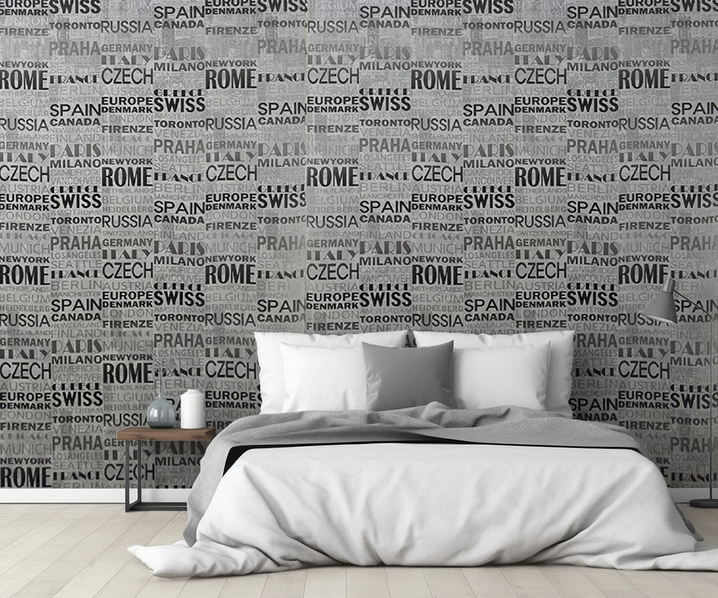 Uluslararası Metropollerin Ritmini Siyah Gri Tonların Sadeliğiyle Harmanlayan Premium Tipografi Serisi 16 M2 Duvar Kağıdı 