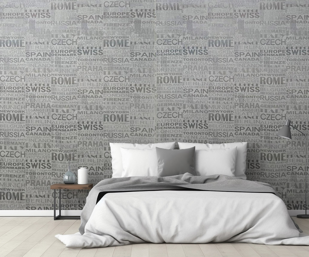 Uluslararası Metropollerin Ritmini Gri Tonların Sadeliğiyle Harmanlayan Premium Tipografi Serisi 16 M2 Duvar Kağıdı 