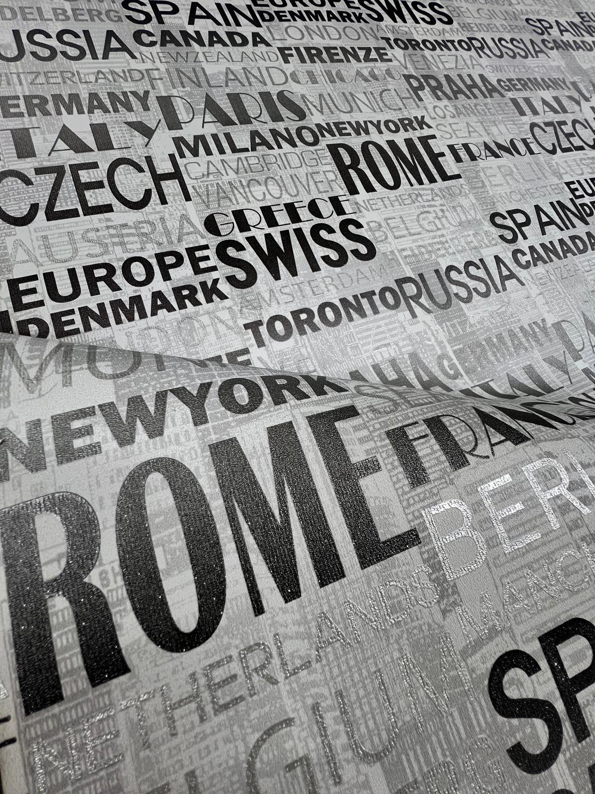 Uluslararası Metropollerin Ritmini Siyah Gri Tonların Sadeliğiyle Harmanlayan Premium Tipografi Serisi 16 M2 Duvar Kağıdı 