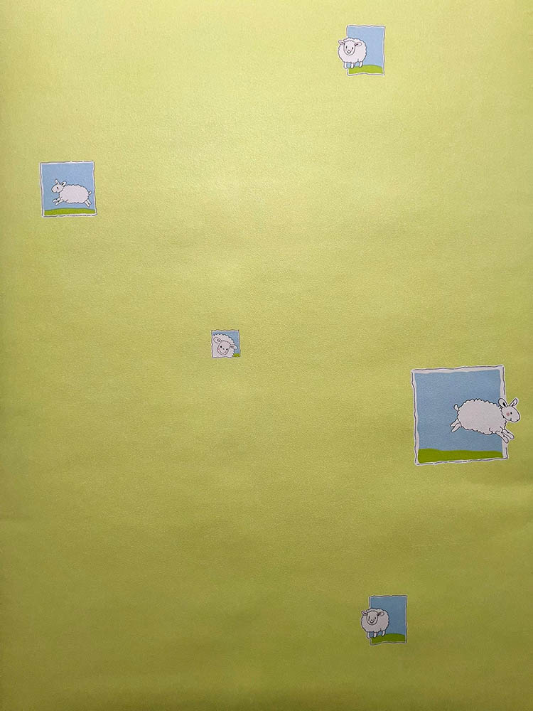 Yeşil Desen Kuzu Desen Ucuz Duvar Kağıdı 23613