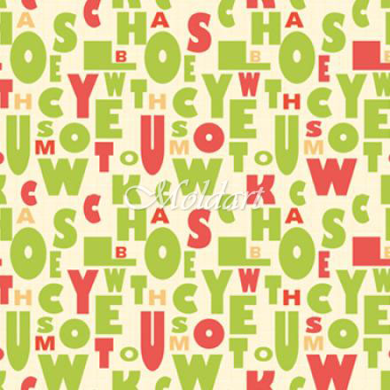 Yeşil Kırmızı Harfler 16 M2 Duvar Kağıdı 81362