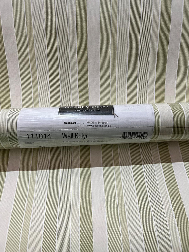 Yeşil Tonlarda Çizgili Duvar Kağıdı 111014