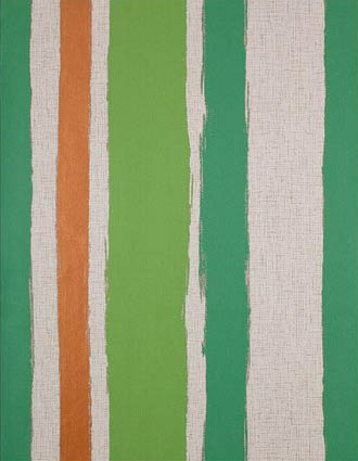Yeşil Turuncu Krem Çizgili Ucuz Duvar Kağıdı 53396